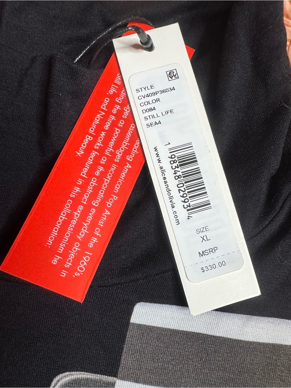 NWT Alice + Olivia X Tom Wesselmann Delaina Long Sleeve Turtleneck Top. Size XL - Picture 14 of 15